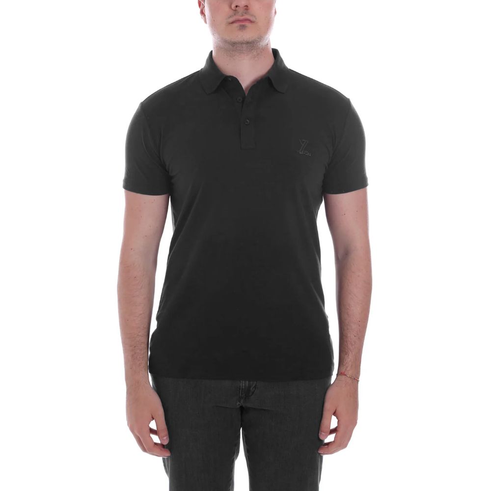 Yes Zee Black Cotton Men Polo Shirt