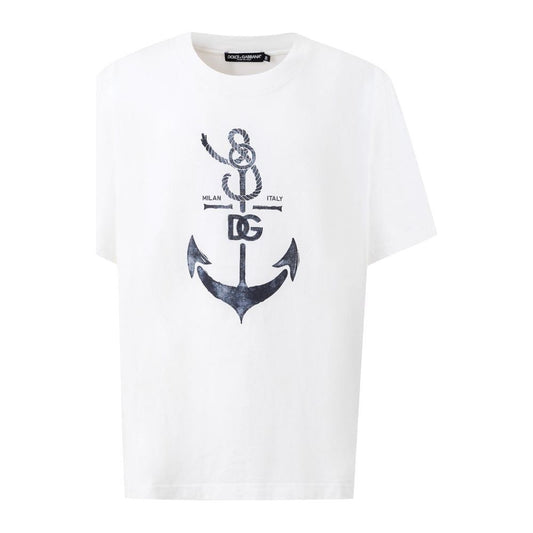 Dolce & Gabbana White Cotton T-Shirt Dolce & Gabbana