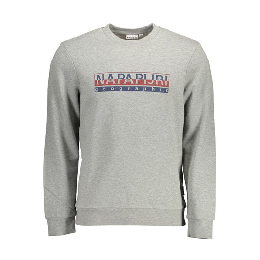 Napapijri Gray Cotton Men Sweater Napapijri