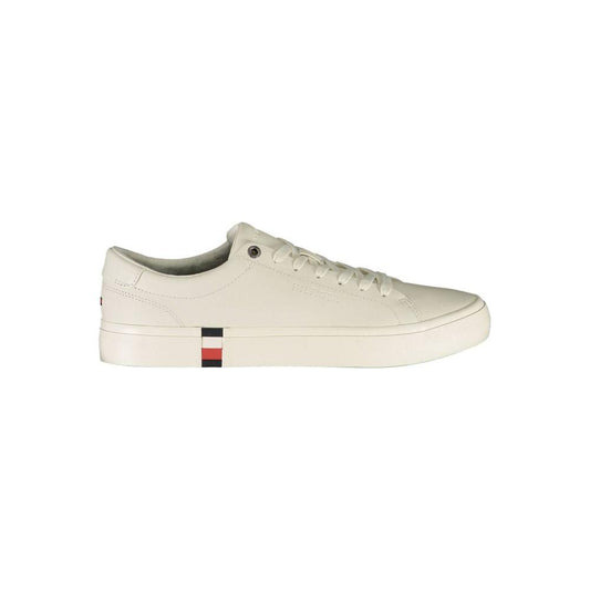 Tommy Hilfiger White Leather Men Sneaker Tommy Hilfiger