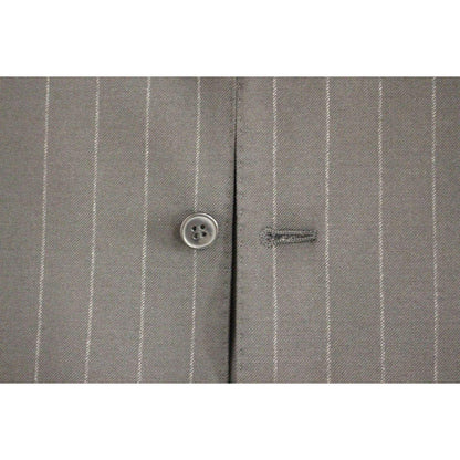 Dolce & Gabbana Black Striped Wool Logo Vest