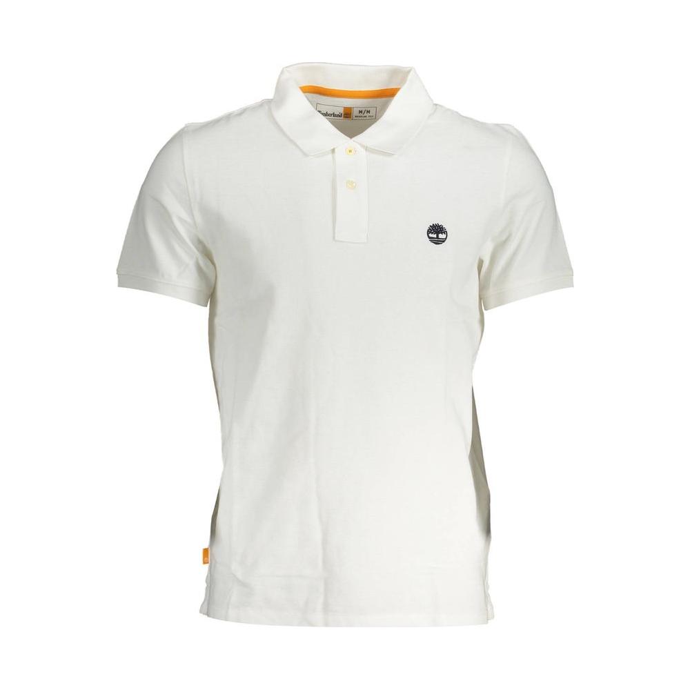 Timberland White Cotton Men Polo Shirt Timberland