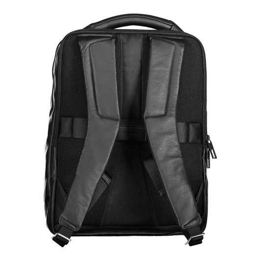 Piquadro Black Leather Men Backpack