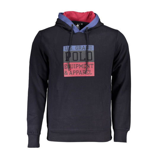 U.S. Grand Polo Classic Blue Contrast Hooded Sweatshirt U.S. Grand Polo