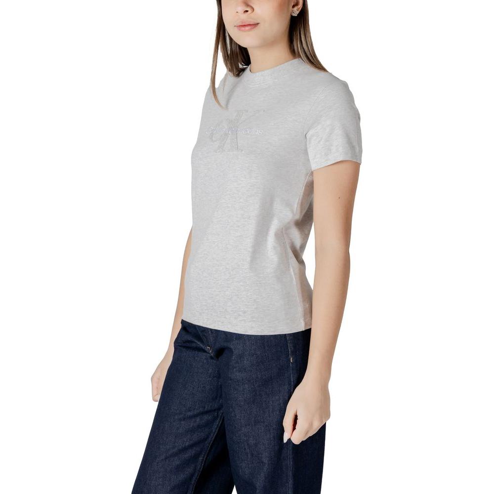 Calvin Klein Jeans Gray Cotton Tops & T-Shirt Calvin Klein Jeans