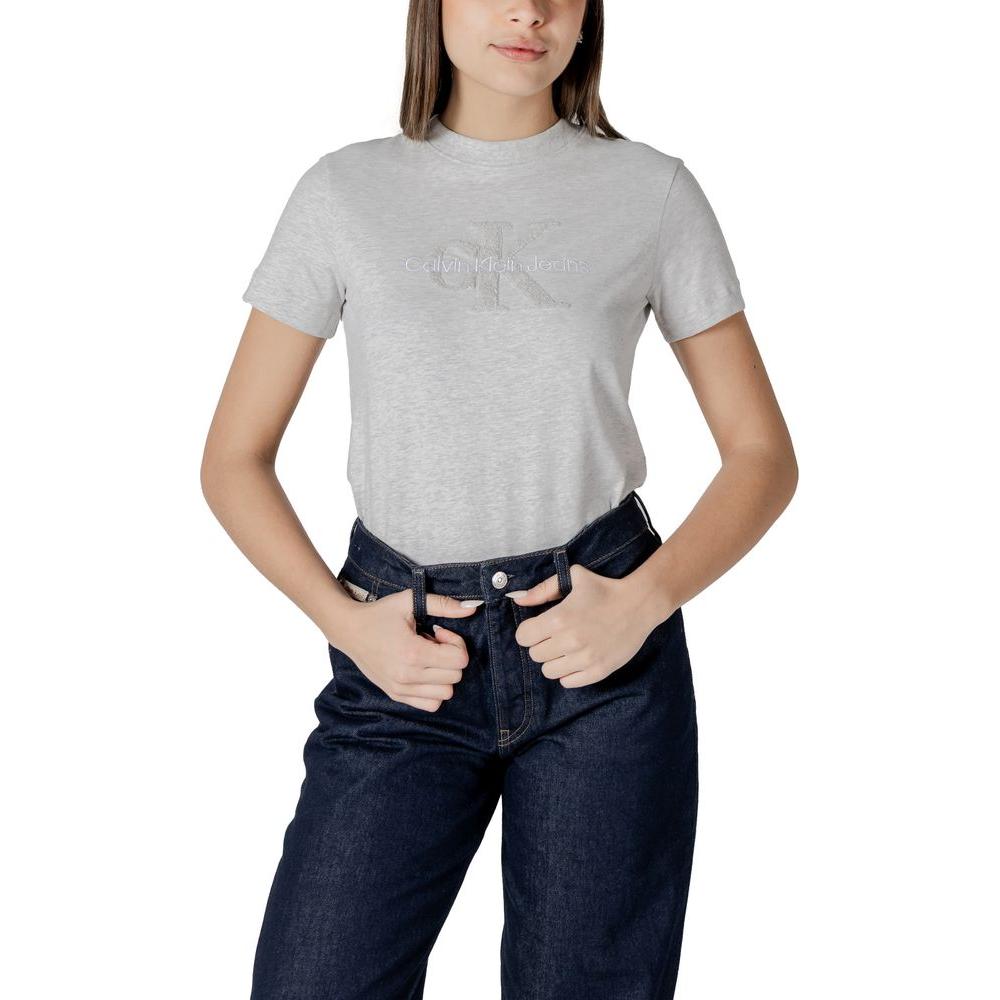 Calvin Klein Jeans Gray Cotton Tops & T-Shirt Calvin Klein Jeans