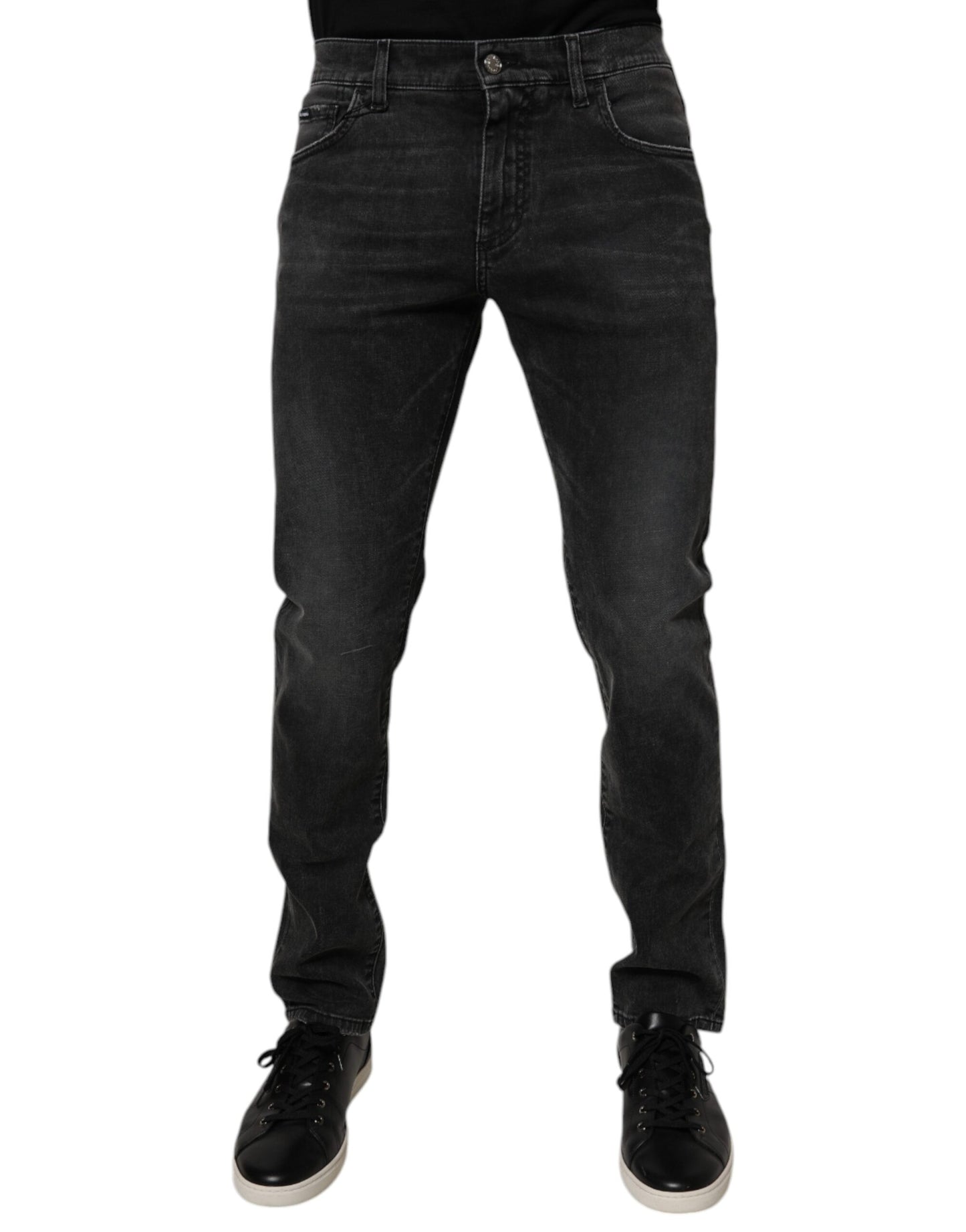 Dolce & Gabbana Black Cotton Stretch Skinny Men Denim Jeans Dolce & Gabbana