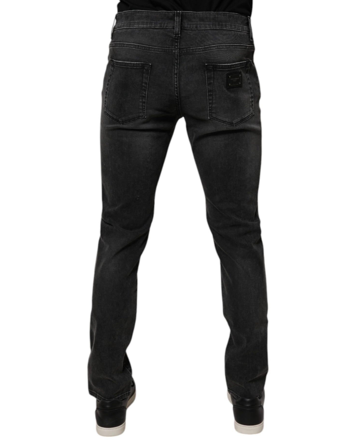 Dolce & Gabbana Black Cotton Stretch Skinny Men Denim Jeans Dolce & Gabbana