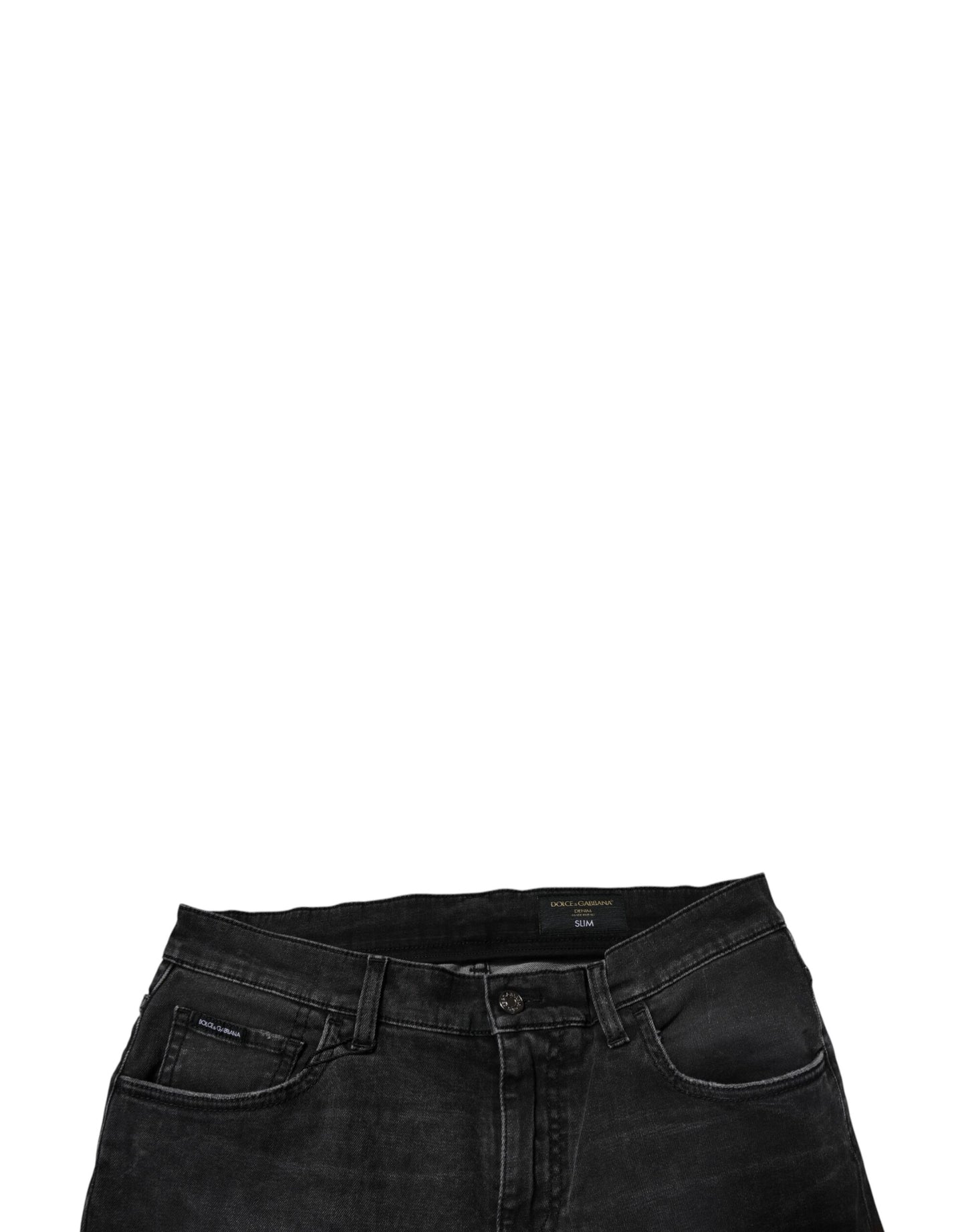 Dolce & Gabbana Black Cotton Stretch Skinny Men Denim Jeans Dolce & Gabbana