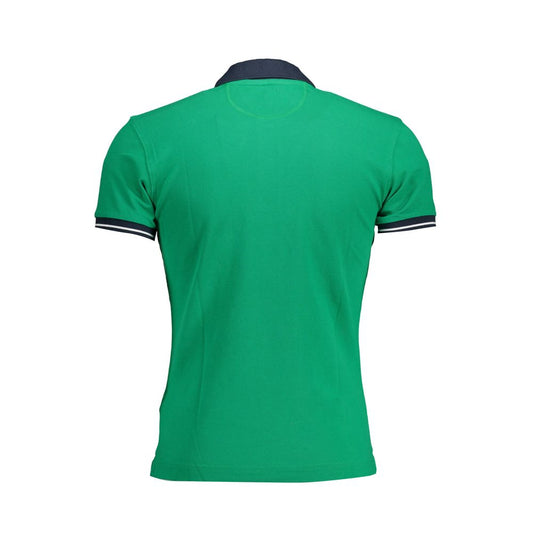 La Martina Green Cotton Men Polo Shirt La Martina