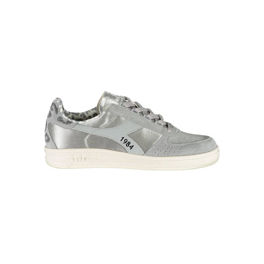 Diadora Gray Leather Women Sneaker Diadora