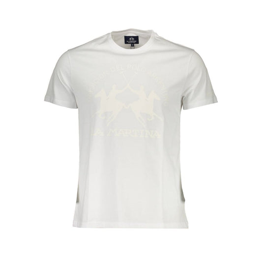 La Martina White Cotton Men T-Shirt La Martina