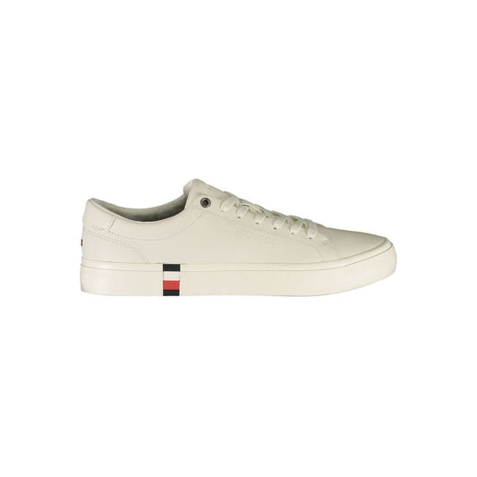 Tommy Hilfiger White Leather Men Sneaker Tommy Hilfiger