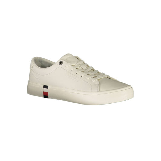 Tommy Hilfiger White Leather Men Sneaker Tommy Hilfiger