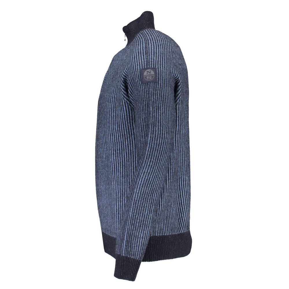 North Sails Blue Wool Men Sweater North Sails