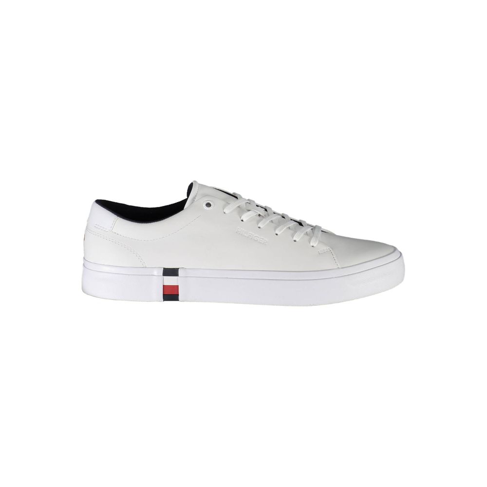 Tommy Hilfiger White Leather Men Sneaker Tommy Hilfiger