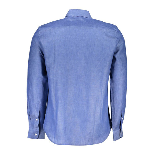 North Sails Blue Linen Men Shirt