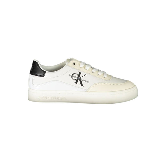 Calvin Klein Chic White Lace-Up Sneakers with Contrast Detailing Calvin Klein