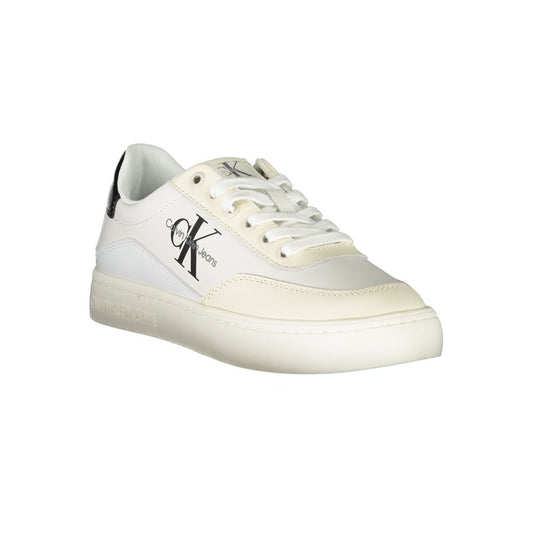 Calvin Klein Chic White Lace-Up Sneakers with Contrast Detailing Calvin Klein