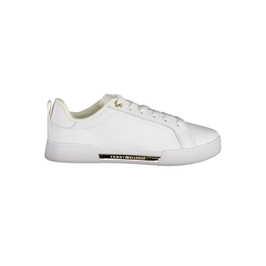 Tommy Hilfiger Chic White Lace-Up Sneakers with Contrast Detail Tommy Hilfiger