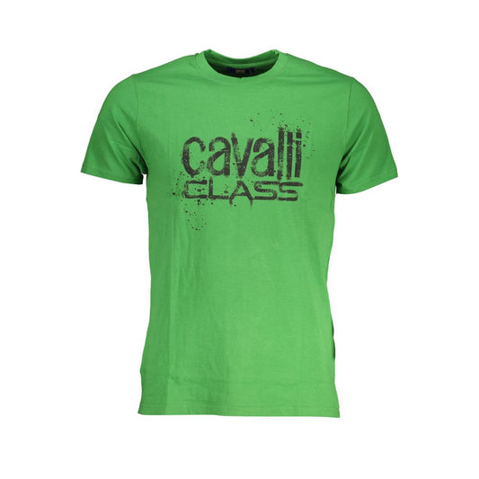 Cavalli Class Green Cotton T-Shirt Cavalli Class