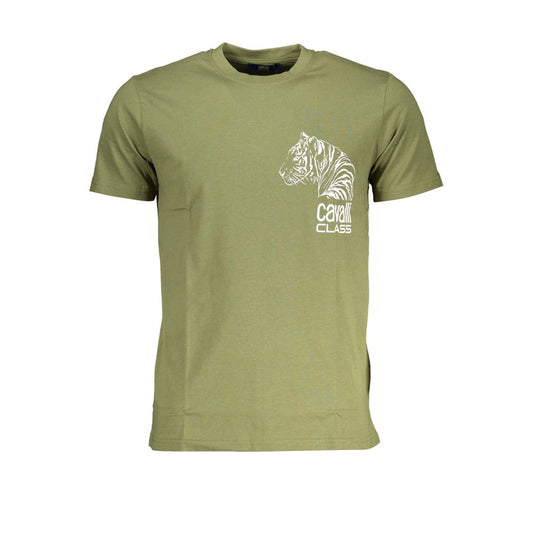 Cavalli Class Green Cotton T-Shirt Cavalli Class