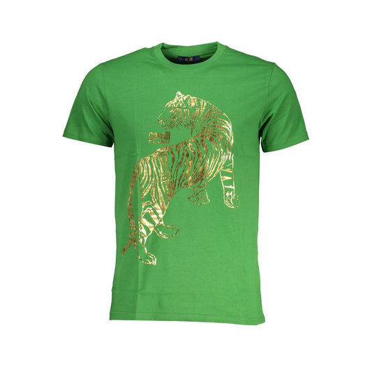 Cavalli Class Green Cotton T-Shirt Cavalli Class