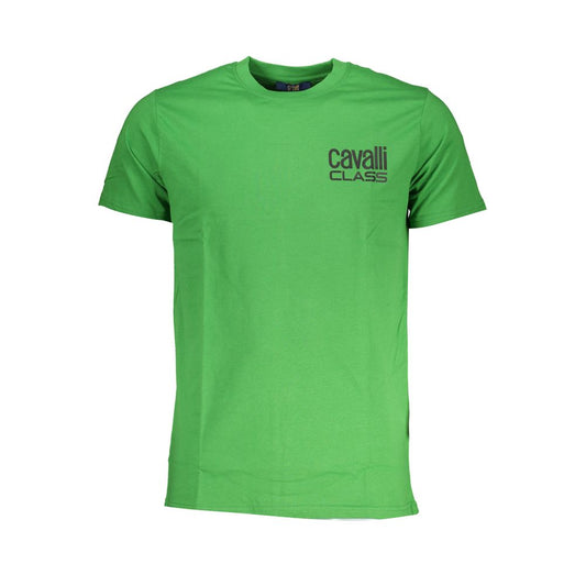 Cavalli Class Green Cotton T-Shirt Cavalli Class