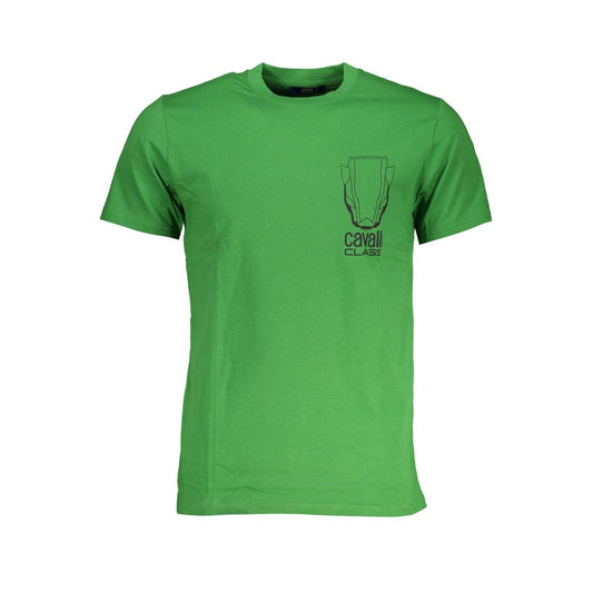 Cavalli Class Green Cotton T-Shirt Cavalli Class