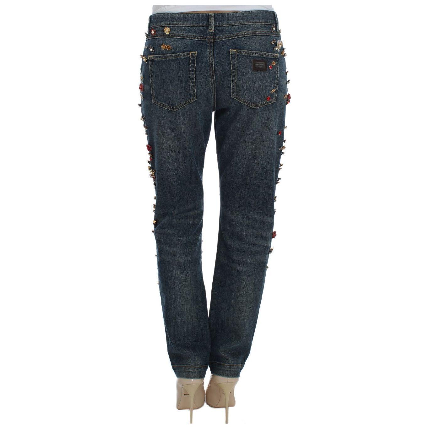 Dolce & Gabbana Enchanted Sicily Crystal Heart Boyfriend Jeans Dolce & Gabbana