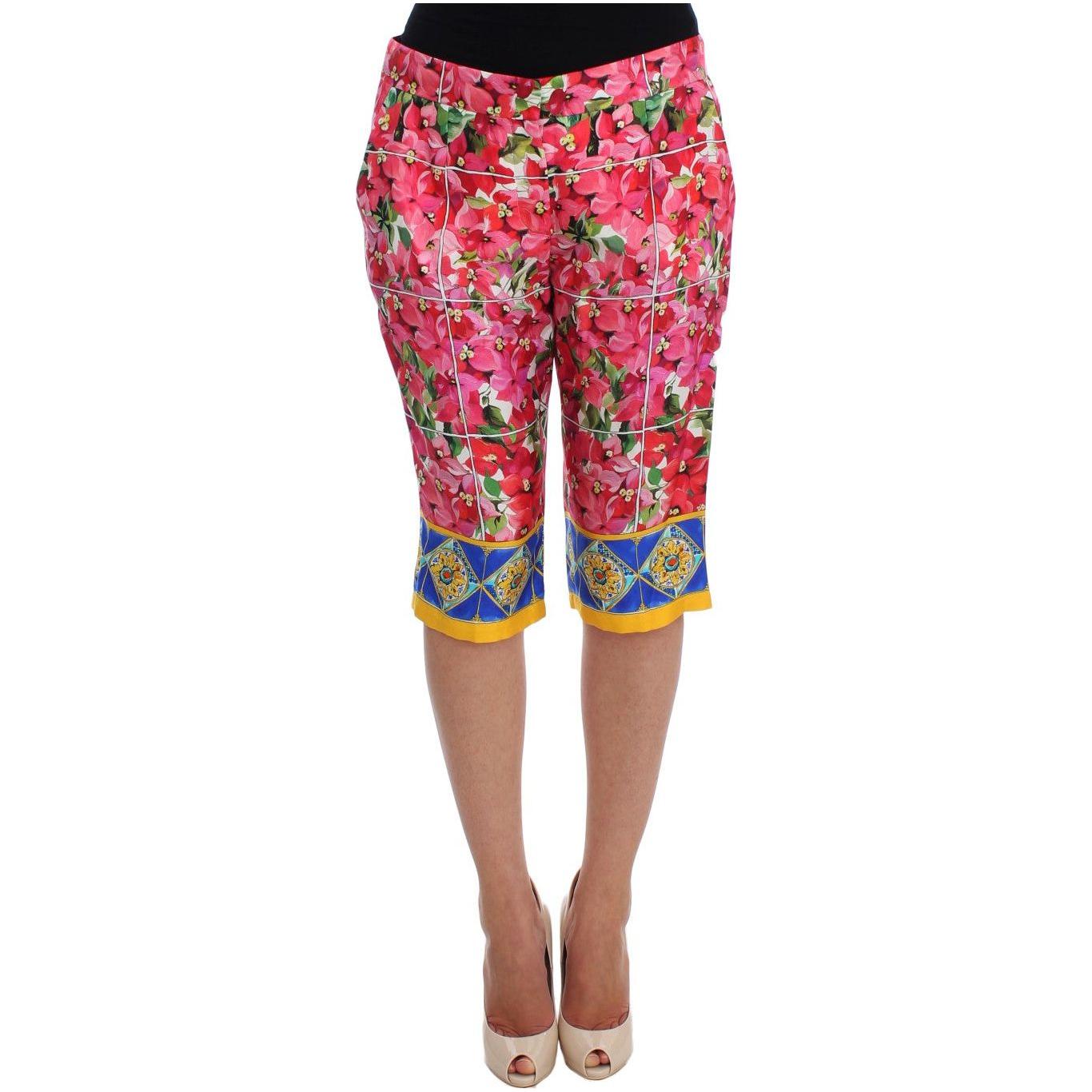 Dolce & Gabbana Multicolor Floral Silk Capri Pants Dolce & Gabbana