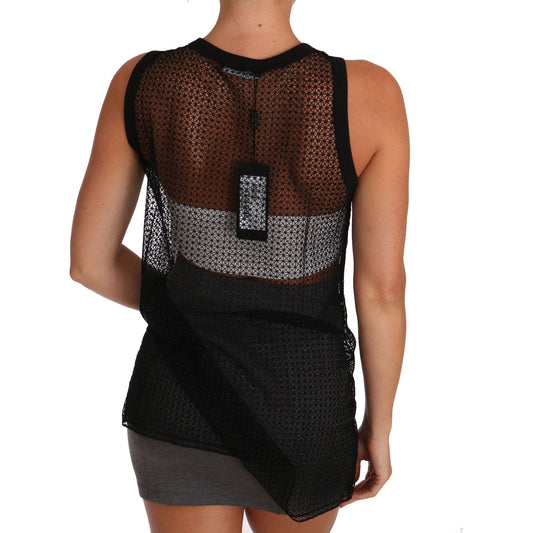 Dolce & Gabbana Elegant Sleeveless Black Mesh Top Dolce & Gabbana