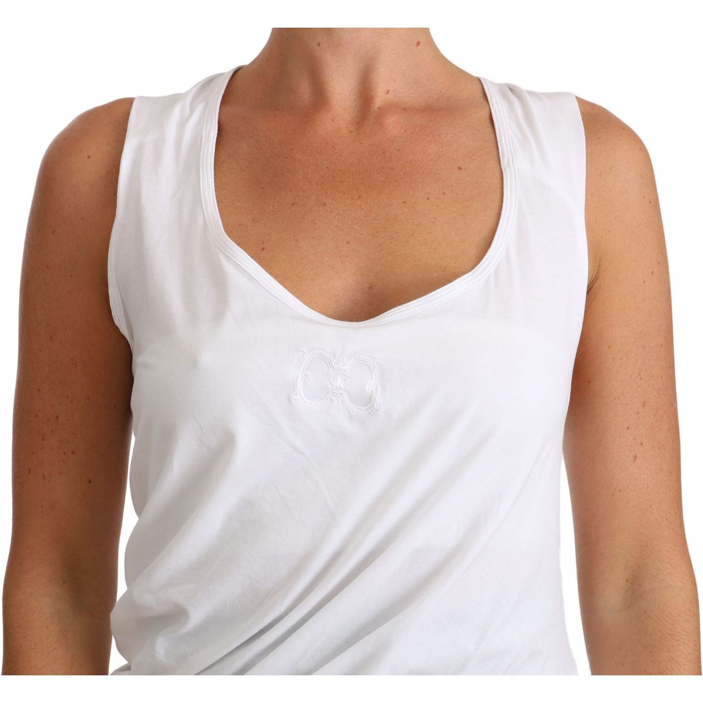 Cavalli Elegant White Tie Back Tank Top Tee Cavalli