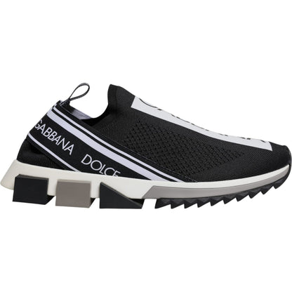 Dolce & Gabbana Black White Slip On Sorrento Sneakers Shoes