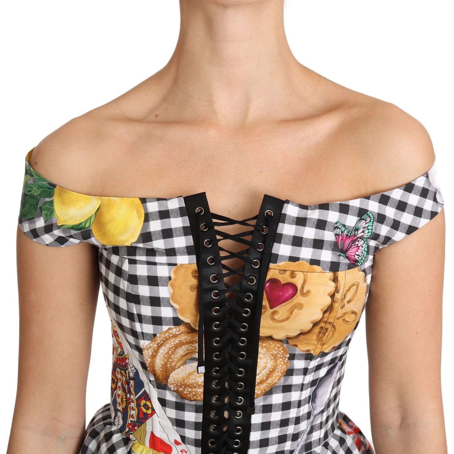 Dolce & Gabbana Chic Checkered Corset Top Blouse Dolce & Gabbana