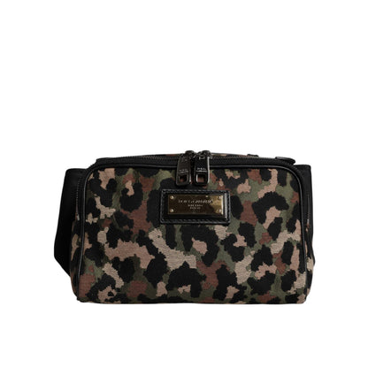Dolce & Gabbana Multicolor Leopard DG Logo Belt Waist Fanny Pack Bag
