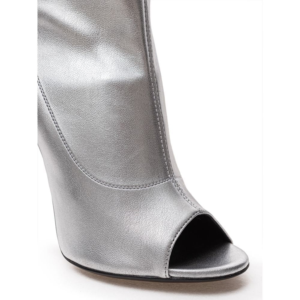 Giuseppe Zanotti Gray Leather Ankle Boots