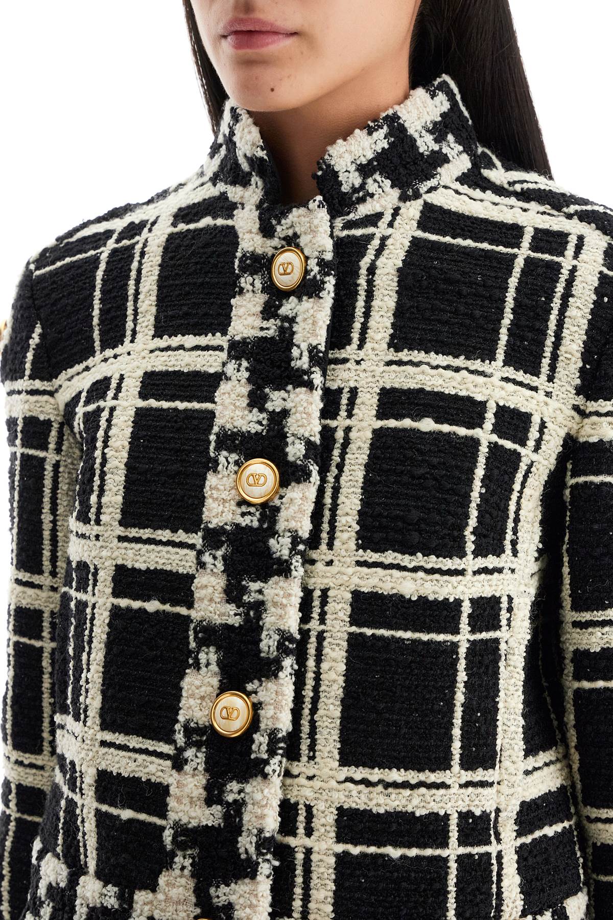 Valentino Garavani macro check tweed jacket Jackets Valentino Garavani