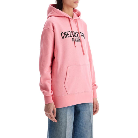 Valentino Garavani pink cotton hoodie with kangaroo pocket Topwear Valentino Garavani