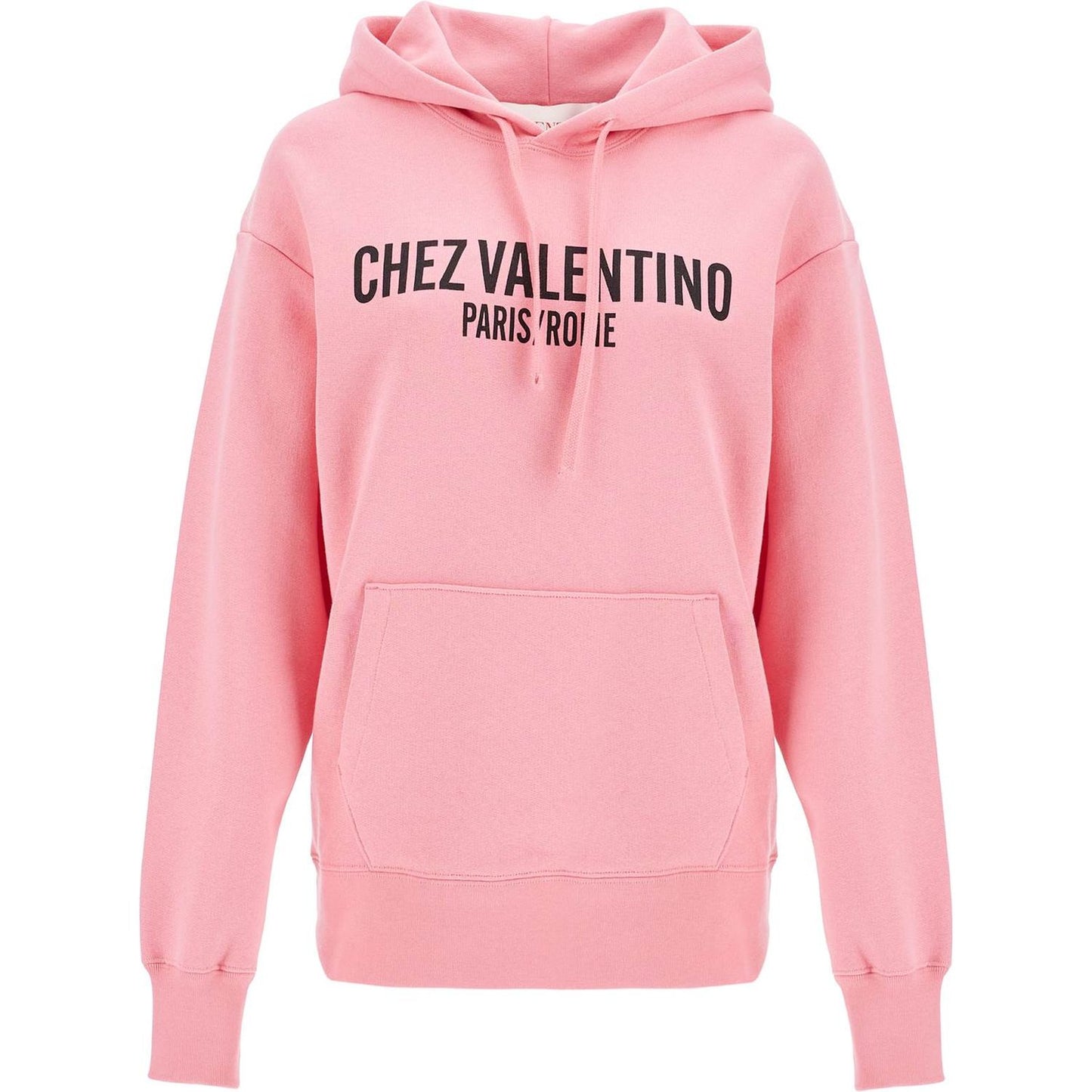 Valentino Garavani pink cotton hoodie with kangaroo pocket Topwear Valentino Garavani