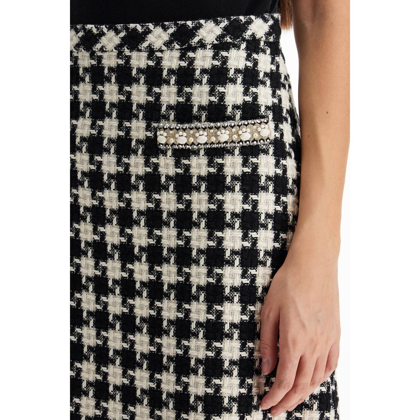 Valentino Garavani embroidered damier light tweed Skirts Valentino Garavani