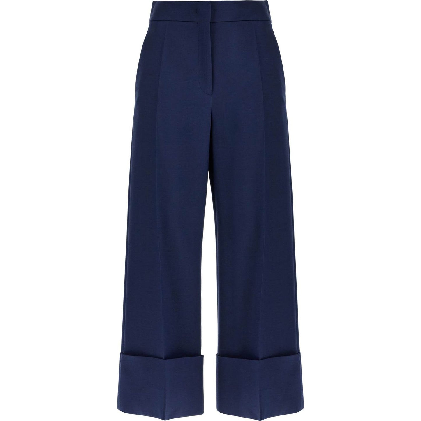 Valentino Garavani high-waisted wide leg pants in silk and wool indigo Trousers Valentino Garavani