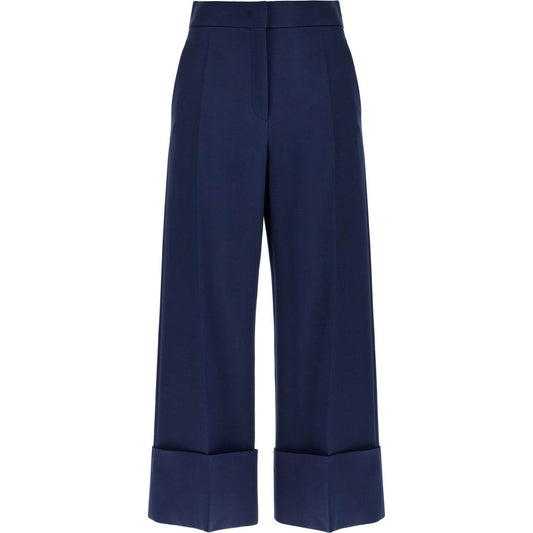 Valentino Garavani high-waisted wide leg pants in silk and wool indigo Trousers Valentino Garavani