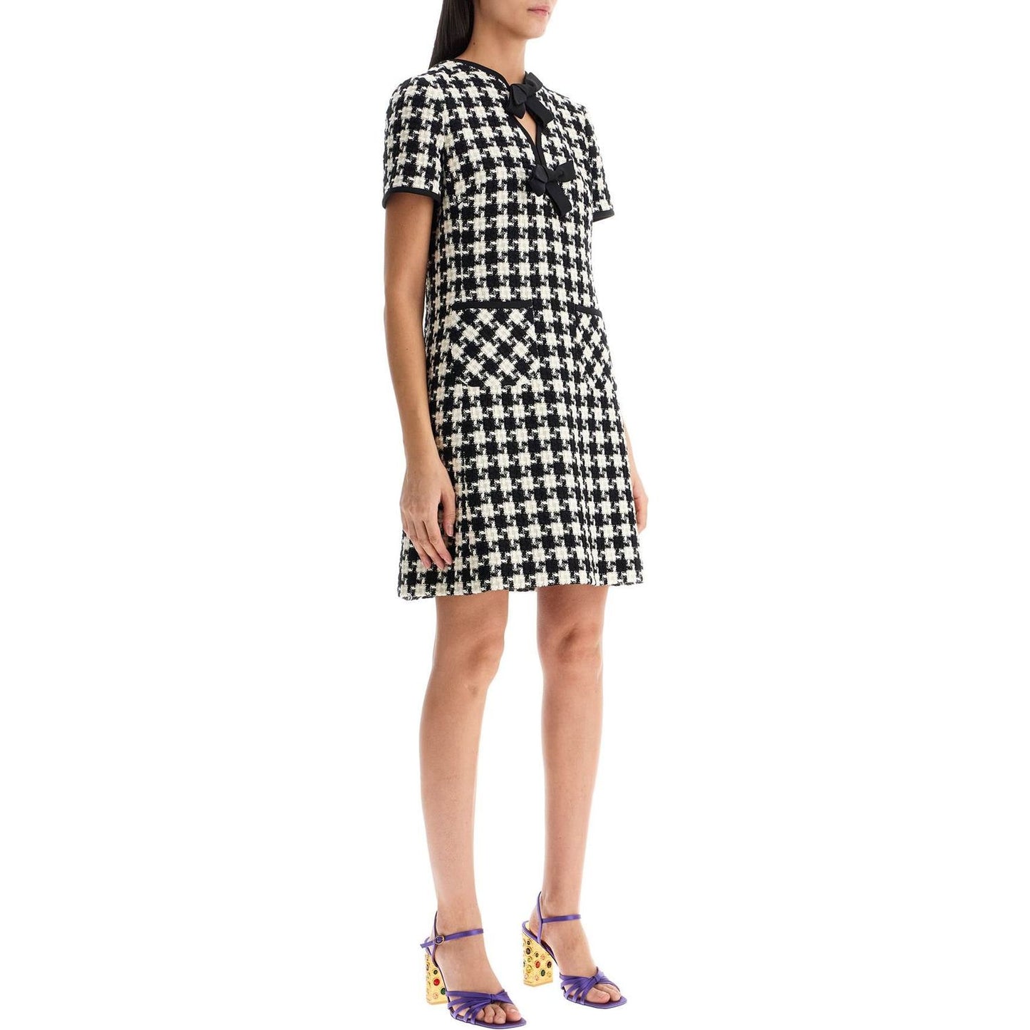 Valentino Garavani mini dress in damier light tweed Dresses Valentino Garavani