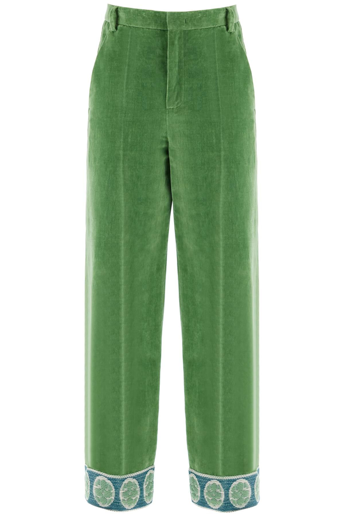 Valentino Garavani velvet pants with jacquard border Trousers Valentino Garavani