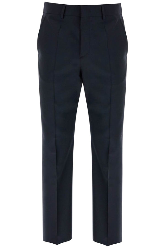 Valentino Garavani dark blue wool elegant pants regular fit with pleats Trousers Valentino Garavani