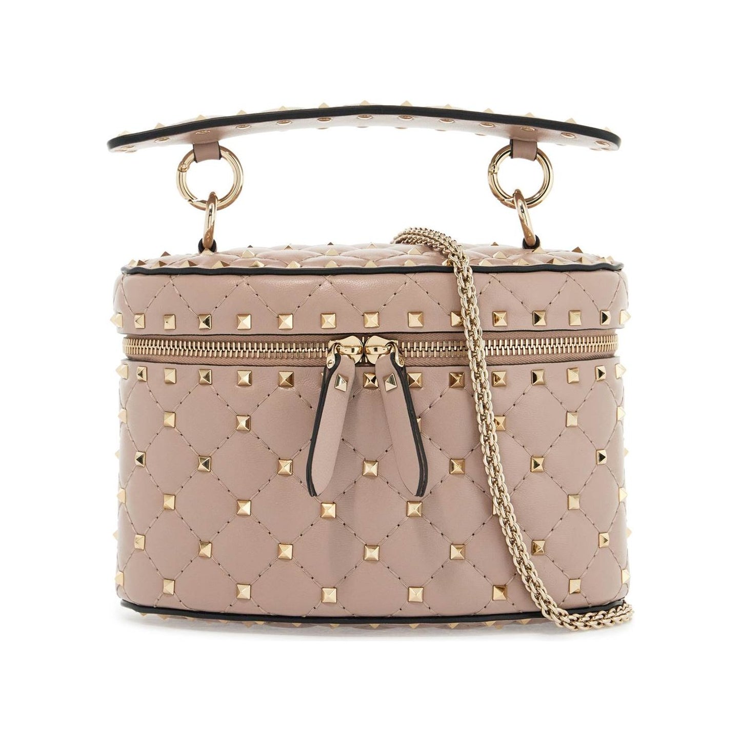 Valentino Garavani cylindrical vanity bag in powder leather with diamond pattern Handbag Valentino Garavani