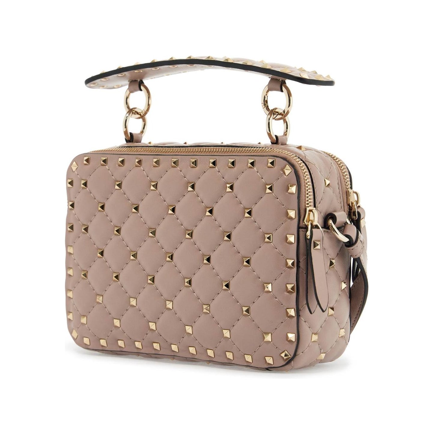 Valentino Garavani quilted poudré shoulder bag with golden studs Handbag Valentino Garavani