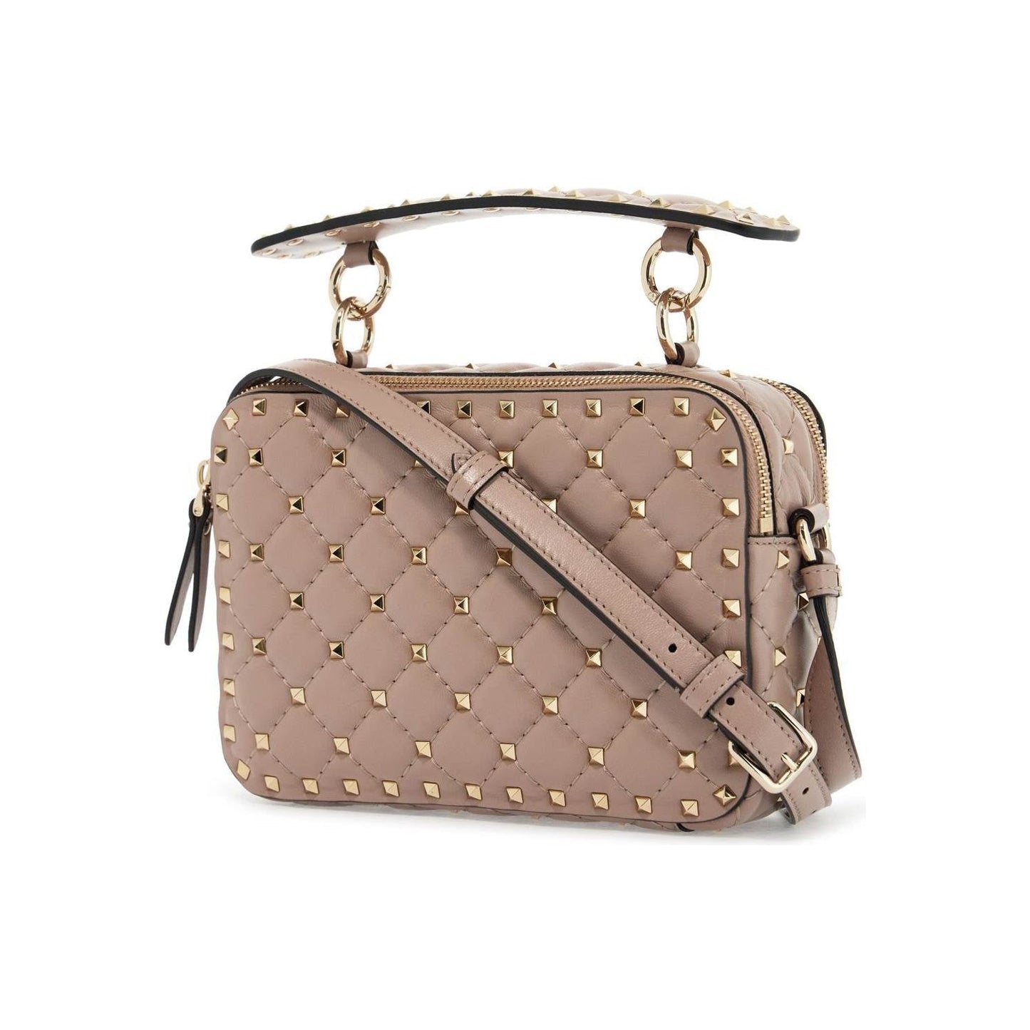 Valentino Garavani quilted poudré shoulder bag with golden studs Handbag Valentino Garavani