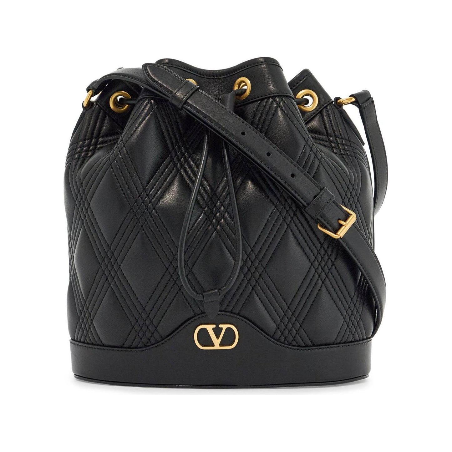 Valentino Garavani quilted black leather drawstring bag Handbag Valentino Garavani